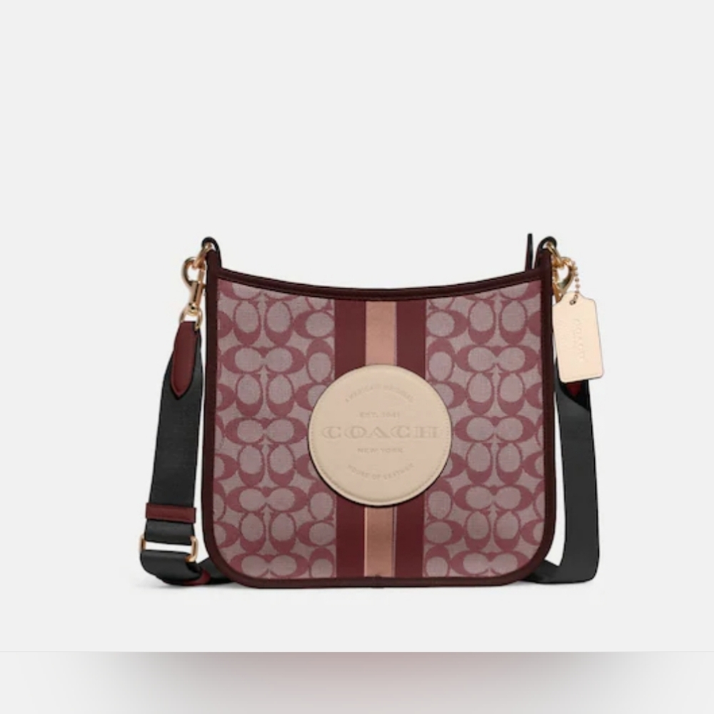 Coach Dempsey File Bag Crossbody In Signature Jacquard Witn Stripe And Coach Pat